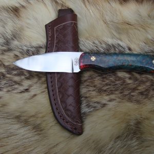Black Ash Burl Handle Old Nicholson file drop point hunter