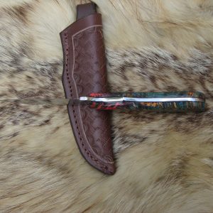 Black Ash Burl Handle Old Nicholson file drop point hunter