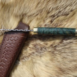 Fire Storm Damascus Blade Amboyna Burl Wood Hunter