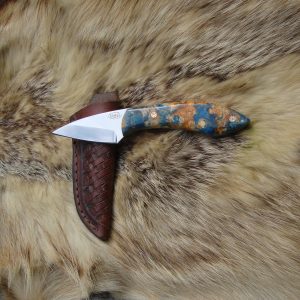 440 Stainless Steel EDC Hunting Knife With Box Elder Burl Wood Handles