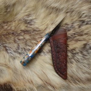 440 Stainless Steel EDC Hunting Knife With Box Elder Burl Wood Handles