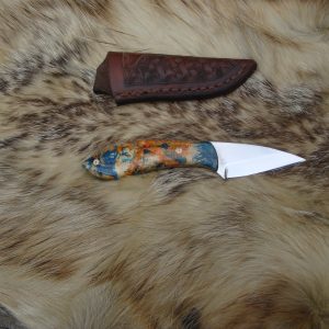 440 Stainless Steel EDC Hunting Knife With Box Elder Burl Wood Handles