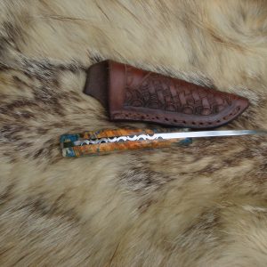 440 Stainless Steel EDC Hunting Knife With Box Elder Burl Wood Handles