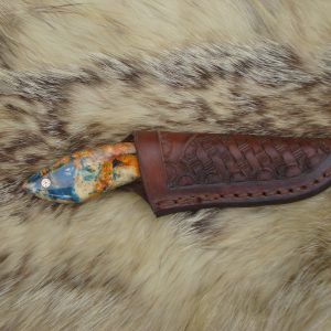 440 Stainless Steel EDC Hunting Knife With Box Elder Burl Wood Handles