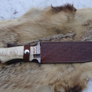 Take Down Damascus Bowie Musk Ox handle