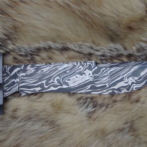 Take Down Damascus Bowie Musk Ox handle