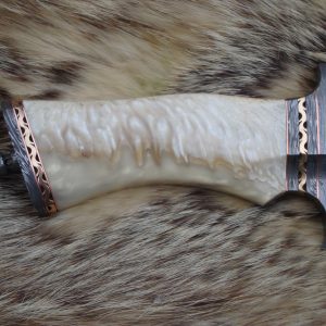 Take Down Damascus Bowie Musk Ox handle