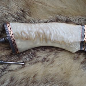 Take Down Damascus Bowie Musk Ox handle