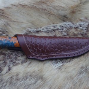 Box Elder Burl Dragon Skin Damascus File Worked Blade