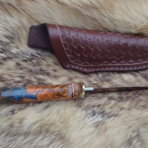 Box Elder Burl Dragon Skin Damascus File Worked Blade