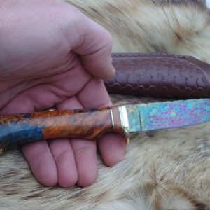 Box Elder Burl Dragon Skin Damascus File Worked Blade