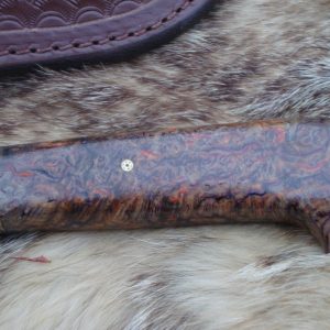 Black Ash Burl Twist Damascus Blade Hunting Knife