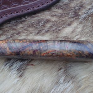 Black Ash Burl Twist Damascus Blade Hunting Knife