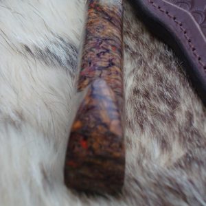 Black Ash Burl Twist Damascus Blade Hunting Knife