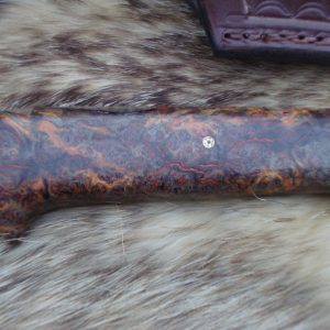 Black Ash Burl Twist Damascus Blade Hunting Knife