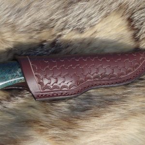 Fracture Damascus Blade Giraffe Bone Marrow In Resin Handle File Worked Blade Hunter