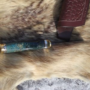 Fracture Damascus Blade Giraffe Bone Marrow In Resin Handle File Worked Blade Hunter