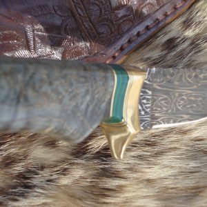 Mosaic Damascus Blade Black Ash Burl Handle Hunter File Worked Blade