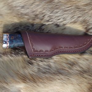 52100 and 1095 Damascus Blade Hunter English Chestnut Burl Wood Handle